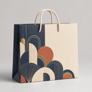 Shopper fantasia Art Déco Geometrica con coprenza 60%