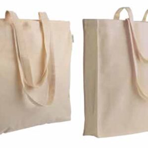 BORSA COTONE colore ecru ,manico lungo 38x42x8 - Box da 150