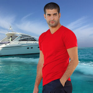 T-shirt uomo elasticizzata collo V