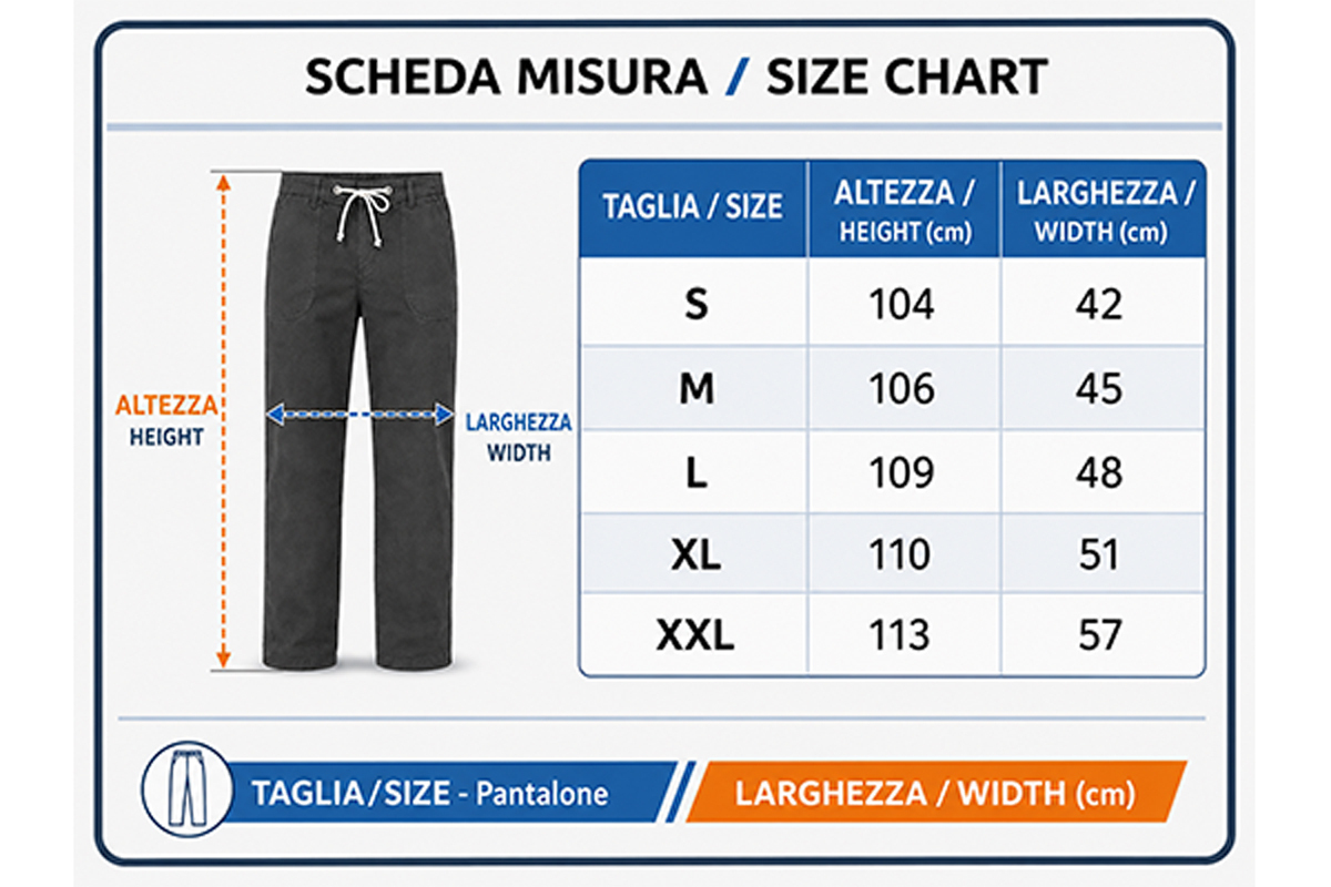 Pantalone fresco con laccio in cotone per parrucchiere - vista 3
