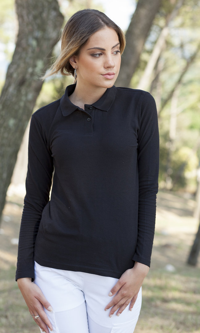 Polo donna in piquet manica lunga - vista 5
