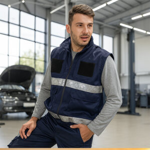 Gilet con bande rifrangenti da lavoro