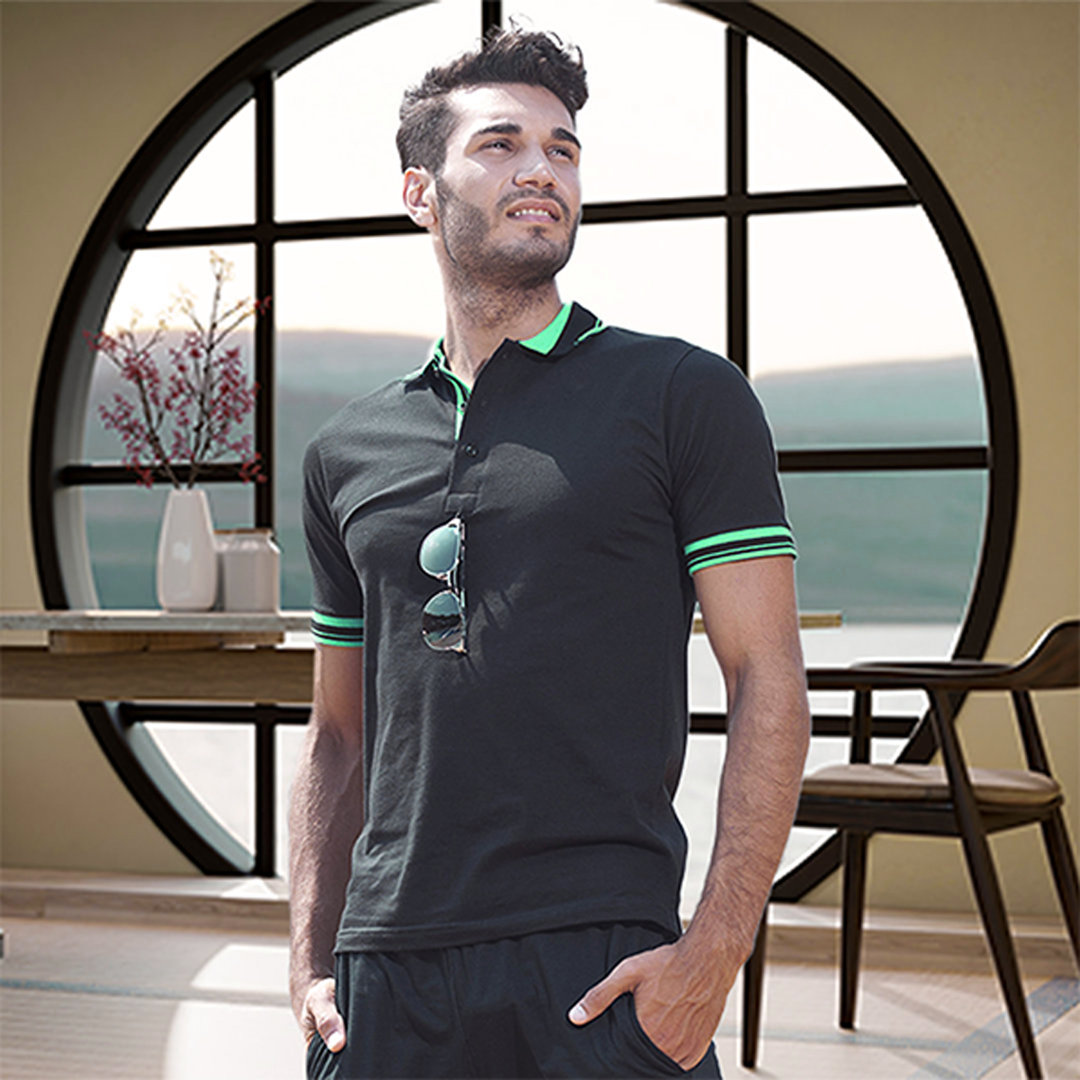 Polo uomo elasticizzata con portaocchiali di rappresentanza
