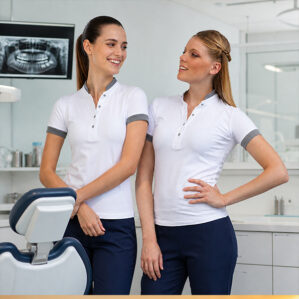 Polo donna medicale con collo coreano