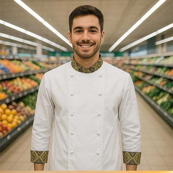 Giacca uomo per divisa negozi alimentari e gastronomia