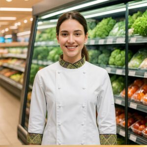 Giacca donna per divisa negozi alimentari e gastronomia