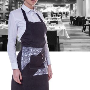 Grembiule gourmet con pettorina in microfibra