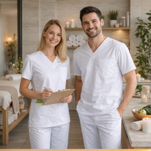Completo casacca e pantalone per Beauty Farm e Estetica