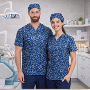 Casacca fantasia professionale per odontoiatri