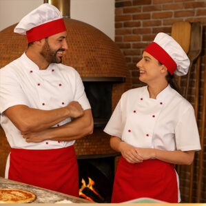 Giacca pizzaiolo bianca manica corta
