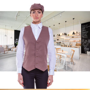 Grembiule finto gilet donna per pasticceria