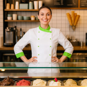 Giacca donna bicolore per gelateria e pasticceria