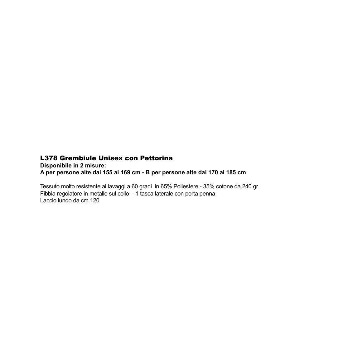 Grembiule unisex resistente con pettorina - vista 3