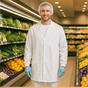 Camici uomo a norma haccp per supermercati