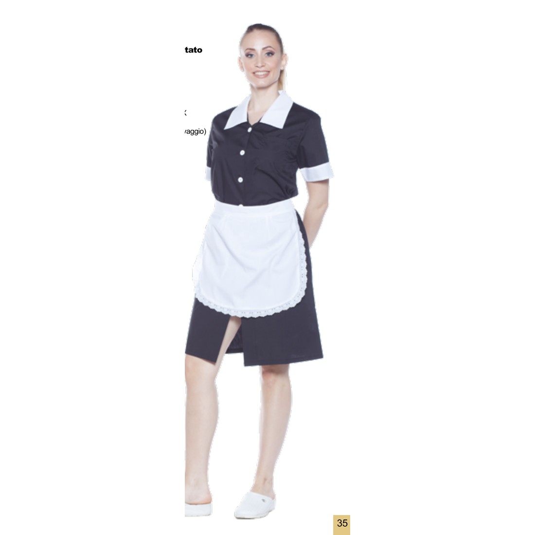 Divisa donna con grembiule merlettato - vista 2