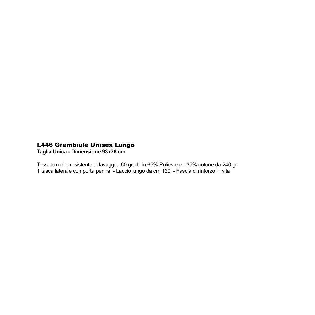 Grembiule lungo unisex resistente - vista 3