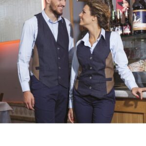 Grembiule a gilet uomo in jeans
