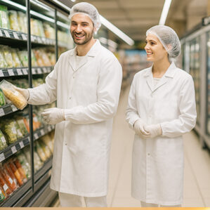 Camice in cotone con bottoni a pressione a norma HACCP