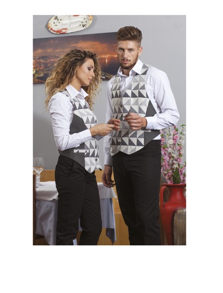 Grembiule donna effetto gilet antimacchia geometrico