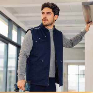 Gilet tecnico invernale con bande rifrangenti