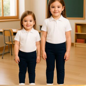 Leggings elasticizzato bambina per scuola e sport - immagine 1