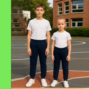 Pantalone scolastico senza tasche in felpa per Bambini - immagine 1