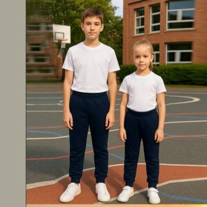 Pantalone in felpa con tasche non garzata per divise scuole - immagine 1