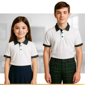 Polo Elasticizzata Bambini con inserti Scozzese - immagine 1