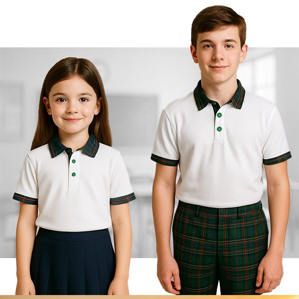 Polo Elasticizzata Bambini con inserti Scozzese - immagine 1