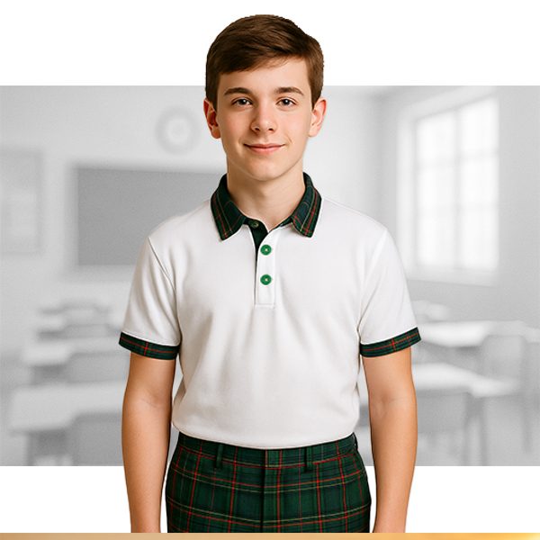 Polo Elasticizzata Bambini con inserti Scozzese - immagine 3